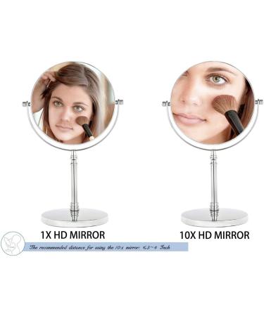 8-Inch Double Sided Tabletop Makeup Mirror with 1X/10X Magnification and 360 Swivel Base - Buy Online on GoSupps.com
