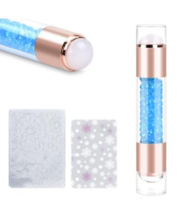 Nail stamp silicone French nail stamp double -headed manicure stamp kit nail art jelle stamper nail rendering tools shimmering for the home nail studio use - Buy Online on GoSupps.com