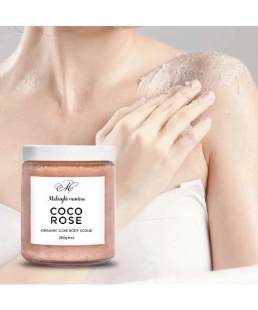 MIDNIGHT MANTRA Coco Rose Organic Luxe Body Scrub Enriched with Vitamin A and Natural Oils for Deep Skin Exfoliation 100% Natural Exfoliating Body Scrub Uk - Buy Online on GoSupps.com