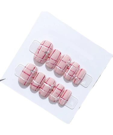 Handmade Long and Short Nail Patches for Artificial Nail Enhancement(Color:19570 Size:XS)