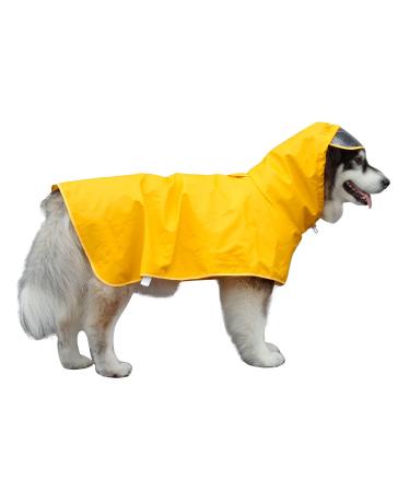 Hykiee raincoat dog waterproof dog coat rain adjustable breathable rain jacket dog dog rain coat with hooded collar hole and stomach protection for small medium -sized large dogs (XXL yellow) xxl yellow