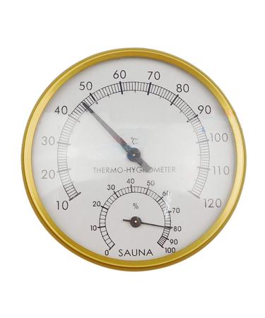 Thermometer and hygrometer for the sauna 10.2 cm gold-colored metal housing