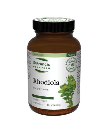 St. Francis Herb Farm | Rhodiola 5:1 Extract Capsules | Supports Cognitive Function | Supports Mental Focus & Stamina | Helps to Relieve Symptoms of Fatigue | Mental Stress Relief | 60 Vegicaps
