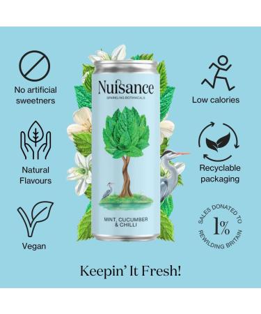  Nuisance Nuisance Wild Nettle Sparkling Water and Premium Mixer | Low Calorie | 12 x 250ml Cans - Buy Online on GoSupps.com