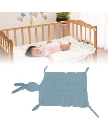 Bunny Lovey Blanket - Teething Relief Double Layer Cotton Muslin Security Blanket in Blue | Shop Internationally - Buy Online on GoSupps.com