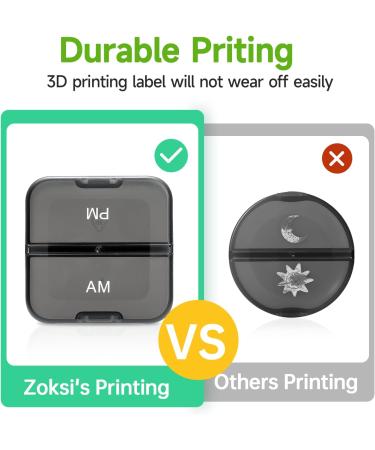 Zoksi AM PM Pill Organizer - 7 Day Portable Weekly Medicine Case for Vitamins Fish Oils & Tablets - Travel-Friendly Black Design - Buy Online on GoSupps.com