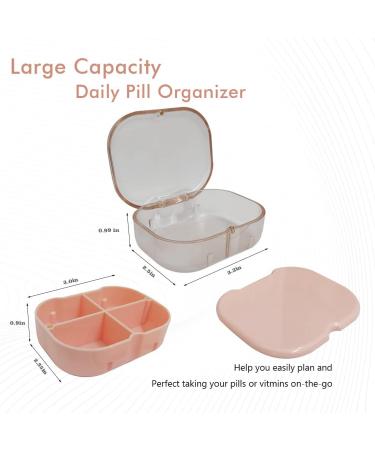 Pirversto Magnetic Travel Medication Organizer - Pill & Vitamin Holder with Cutter for Purse (Pink) - Ideal for Cod Liver Oil & Small Items - Buy Online on GoSupps.com