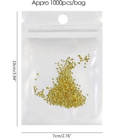 FEIlei Mini Beads Nail Charms Nail Gems Gold Silver Nail Art Studs Nail Art Decorations - Buy Online on GoSupps.com
