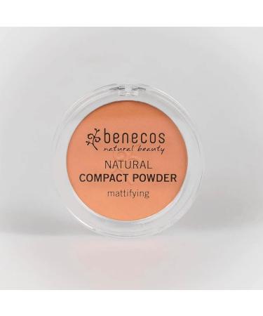 Benecos Natural Cosmetics Compact Powder - Vegan Mattifying Pressed Powder in Sand (9g) - Perfect for All Skin Types - Buy Online on GoSupps.com