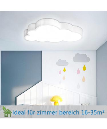 Yrhome 48W Dimmable Cloud LED Ceiling Lamp | Remote Control Ultra-Thin Acrylic | IP44 Children's Room Lighting - Buy Online on GoSupps.com