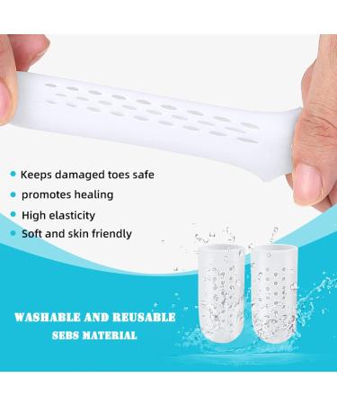 HEIMEABI Gel Toe Protector - Silicone Toe Caps for Corns, Blisters & Ingrown Toenails - Pain Relief & Foot Soak - Purple Medium - Buy Online on GoSupps.com