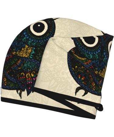 Quick-Dry Hair Towel Wrap with Button - Mandala Owl Towel Turban for Effortless Hair Drying - Buy Online on GoSupps.com