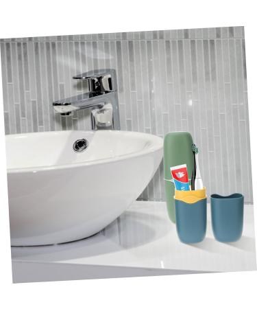 Frcolor 2-Piece Travel Toothpaste & Toothbrush Holder Set Outdoor Washing Storage Cup for On-the-Go Oral Care - Buy Online on GoSupps.com