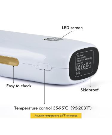 Waxkiss Roll On Wax Kit - Professional Hair Removal Waxing Kit with 2 Soft Cartridges, 12 Wax-removing Wipes, and 100 Wax Strips - Sensitive Skin Wax Heater Machine - White - Buy Online on GoSupps.com