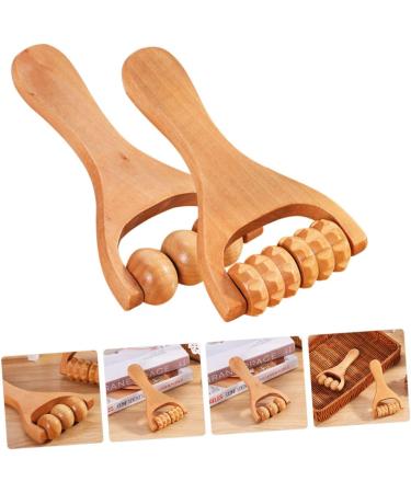 Lurrose 2-in-1 Handheld Roller Massage Device - Foot & Neck Trigger Point Wood Roller for Relaxation - Best Massage Accessories Online - Buy Online on GoSupps.com