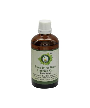 R V Essential Pure Rice Bran Carrier Oil 5ml (0.169oz)- Oryza Sativa (100% Pure and Natural Cold Pressed)