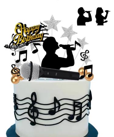 Microphone Music Cake Topper Karaoke Singer Birthday Cake Decor - Buy Online on GoSupps.com