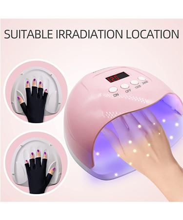RedFlow UV LED Nail Lamp - Pink Polycarbonate Large Size with Palm Print & UV Protection Gloves | Perfect for International Shipping - Buy Online on GoSupps.com