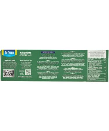  Italian Gourmet E.R. De Cecco Lot de 5 spaghetti n 12 aux pinards 500 g + Italian Gourmet polpa 400 g - Buy Online on GoSupps.com