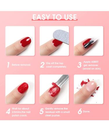 AIBRIT Gel Polish Remover - Fast 3-5 Minute Soak Off | 2 Pack 0.5 fl oz (15ml) | Essential Gel Nail Polish Remover for Easy Use - Buy Online on GoSupps.com