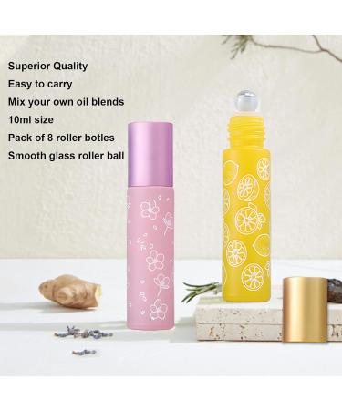 Chri 10ml Roll On Glass Bottles - 8 Pack for Essential Oils Perfumes and Lotions - Macaron Colors - Buy Online on GoSupps.com