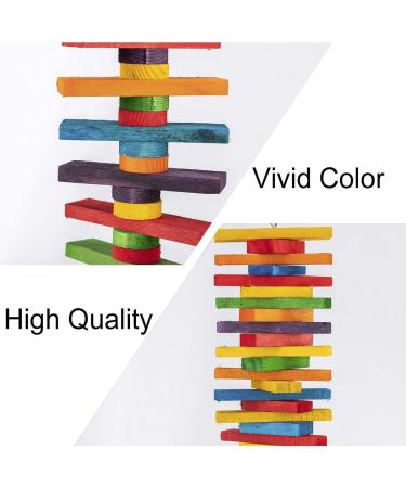 MEWTOGO 2Pcs Bird Toys - Multicolored Natural Wooden Blocks and Chewing Sticks for Parrots and Birds - Buy Online on GoSupps.com