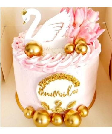 Swan Cake Topper Diy Acrylic Crown Cupcake Topper for Birthday Wedding Party Cake Decorations White - Buy Online on GoSupps.com