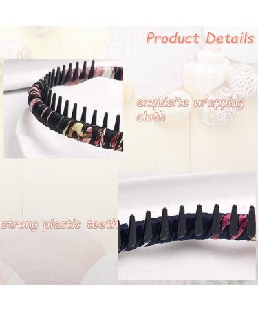 Doromy 6Pcs Nonslip Comb Headband Set for Women - Elastic Floral, Wrapped Cloth, Resin Think Headbands - Perfect for Makeup, Washing Face - Hair Accessories - Buy Online on GoSupps.com