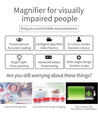 Electronic Reading Aid Digital Magnifier 4.3 Inch Portable Electronic Digital Magnifier Reading Aide 6x-16x Ideal for Reading Small Prints & Low Vision & Aging Eyes - Buy Online on GoSupps.com