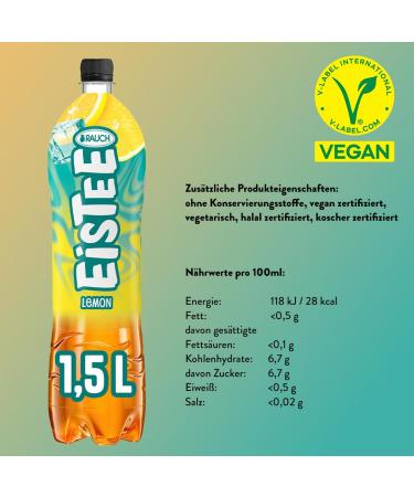 Rauch Iced Tea Lemon Fruitiest Lemon Iced Tea (6 x 1.5L) | International Shipping Available - Buy Online on GoSupps.com