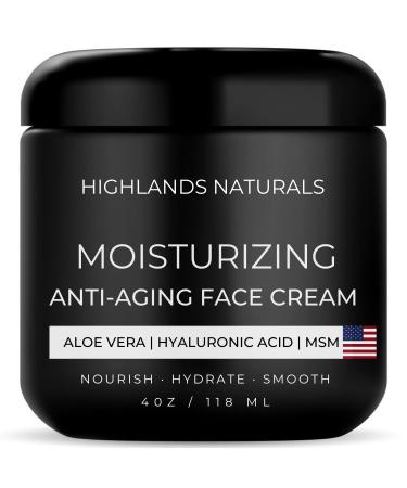 Anti Aging Face Cream for Men - Anti Wrinkle Face Moisturizer and Facial Lotion - Advanced Skin Care for Younger Looking Skin - Hydrates, Firms and Revitalizes - Natural & Organic, 4 oz, Scented Sandalwood