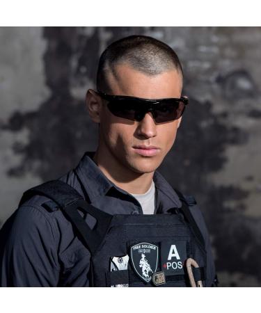 Free Soldier Tactical Sports Glasses - Polaroid Sunglasses for Men | 5-in-1 Military MTB & Running Glasses for Cycling Hiking & Outdoor Activities - Buy Online on GoSupps.com
