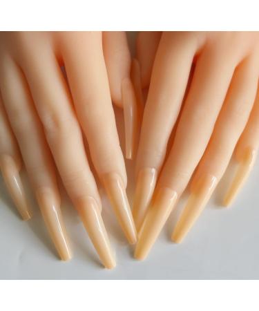 LuckForever 120pc XL Beige Coffin False Nails - Extra Long Ballerina Nail Art Tips - Buy Online on GoSupps.com