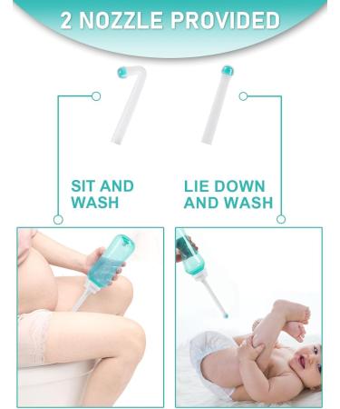 Peri Bottle Po Dusche Bidet - 500ml Portable Intimate Shower with 2 Nozzles for Women - Blue & Green Options Available - Buy Online on GoSupps.com