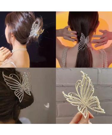 Butterfly Pearl Hairpin Grab Clip Hairpin Shark Clip Ladies Girl All-Match Hair Accessories 03 (Color : 3) - Buy Online on GoSupps.com