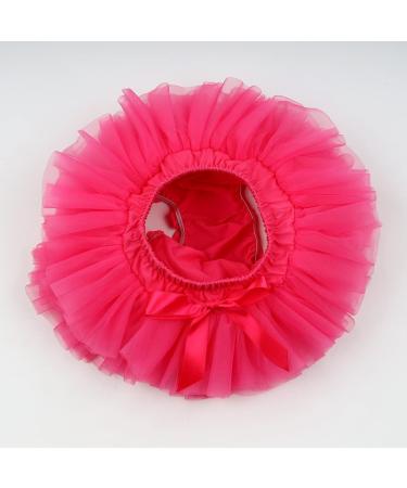 Hoolchean Baby Girls Super Soft Fluffy Tutu Skirt with Diaper Cover Bloomer - Rosy (0-6 Months) - Buy Online on GoSupps.com