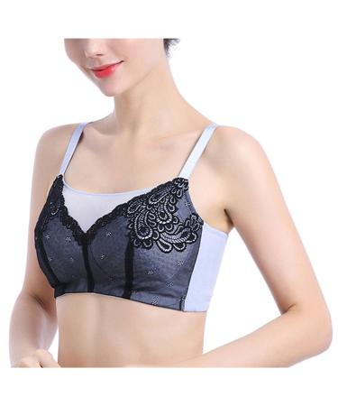 XWSM mastectomy bras with bags for breast shapes cotton tubeau tube top cable-free sports underwear for everyday life after operations (color: blue size: 42/95d)