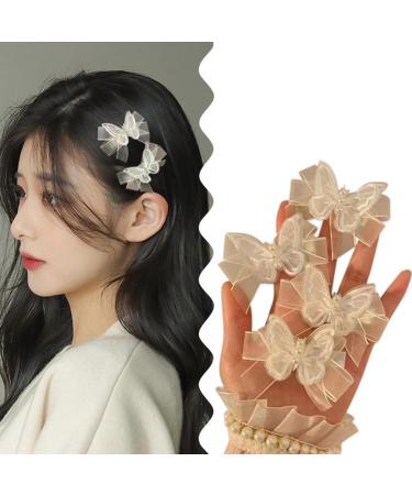 hgnxa Butterfly Hair Clip Women Butterfly Barrettes Butterfly Hairpin w Hair Clip w Barrettes wknot Side Clip Bangs Clip White - Buy Online on GoSupps.com
