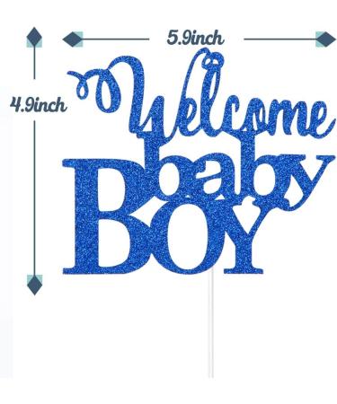 Tenhaisi Navy Blue Welcome Baby Boy Cake Topper Baby Shower It's A Boy Party Decoration Cake Topper for Birthday - Buy Online on GoSupps.com