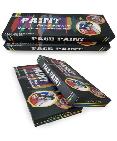 UV Glow Neon Facial & Body Painting Set - 6 Fluorescent Colors (10ml) - Brightest Under UV Light for Makeup Art - Buy Online on GoSupps.com