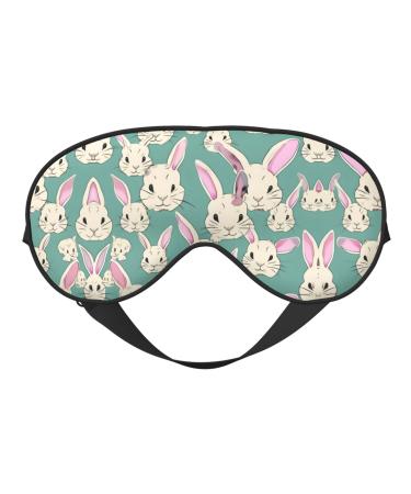 Bunny Cute Print Double-Sided Eye Mask Soft and Light Blocking for Enhancing Sleep Quality