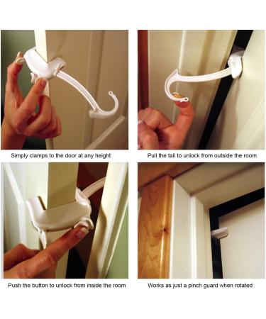 DOOR MONKEY Child Proof Door Lock & Pinch Guard - For Door Knobs & Lever Handles - Easy to Install - No Tools or Tape Required - Baby Safety Door Lock For Kids - Very Portable - Great for Dogs & Cats White - Buy Online on GoSupps.com