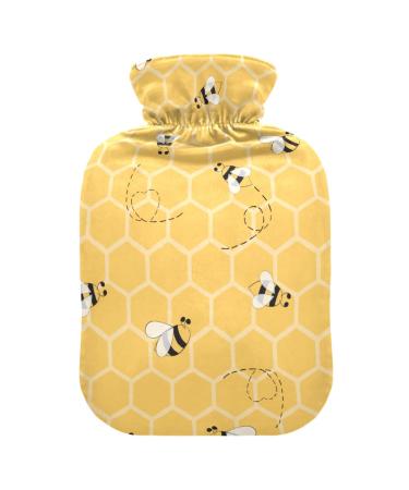 Yellow bee honey heat bottle with reference heat bottles for pain relief hot water bottle heating bottles for children and adults 1 L 1l #Bee02