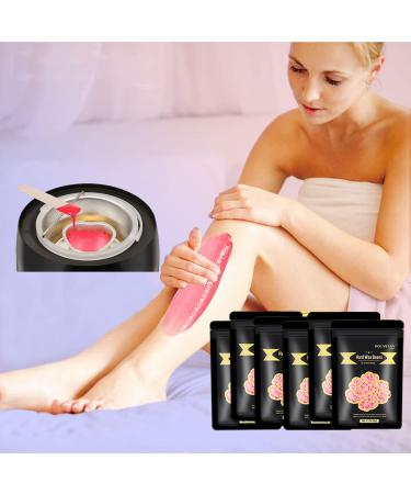Bouvetan Hard Wax Beads 1.3lb for Hair Removal | Brazilian Waxing Kit for Eyebrow, Face, Bikini, Arms, Legs | Includes 10 Wax Spatulas | 6 Packs - Pink - Buy Online on GoSupps.com