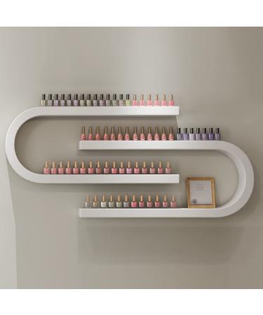 tag re Murale pr sentoir de Bouteilles de Vernis Ongles support de Stockage de Parfum d'huile Essentielle en Forme de U Organisateur de salon de beaut /Magasin de manucure Multifonctionnel 2-piece set Blanc