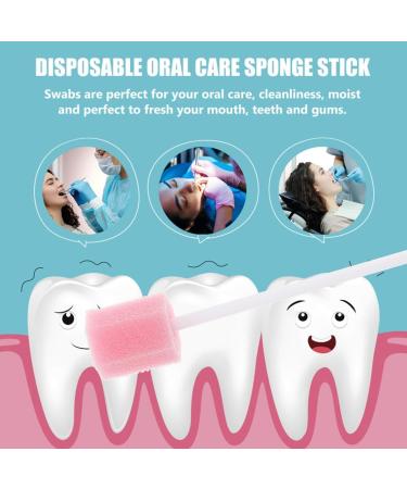 FiTspi 100pcs Disposable Oral Care Sponge Swabs - Pink Dental Swabs for Effective Teeth Cleaning | International Shipping - Buy Online on GoSupps.com