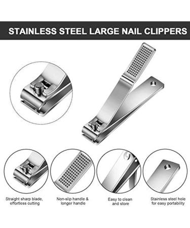 Bonkshire Toenail Clippers Toenail Clippers with Straight Stainless Steel Nail Clippers for Men and Women Thick Nails 6 Pieces Silver - Buy Online on GoSupps.com