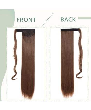 24 Inch Ombre Synthetic Wrap Around Ponytail Extension - Ash Brown Straight - Buy Online on GoSupps.com