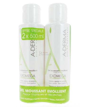 Aderma Exomega Emollient Foaming Gel 2 x 500ml