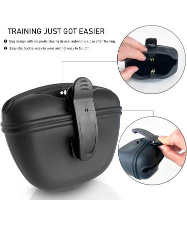 KOMUNJ Silicone Dog Treat Pouch Treat Bag for Dogs Silicone Dog Treat Bag for Dog Training Clip on Portable Training Container (Black) - Buy Online on GoSupps.com
